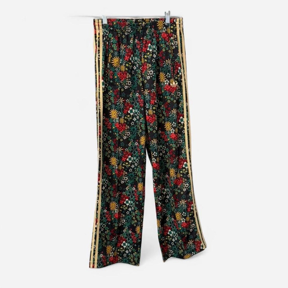 Adidas Originals Floral Print Wide-Leg Track Pants — Size S